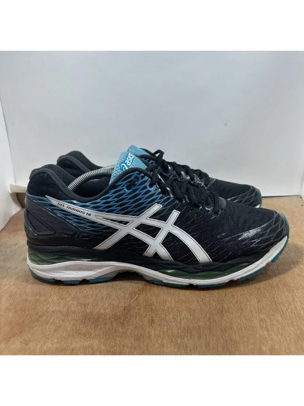 Asics Gel Nimbus 18 Men Size 11.5 T600N Black Running Shoes Sneakers